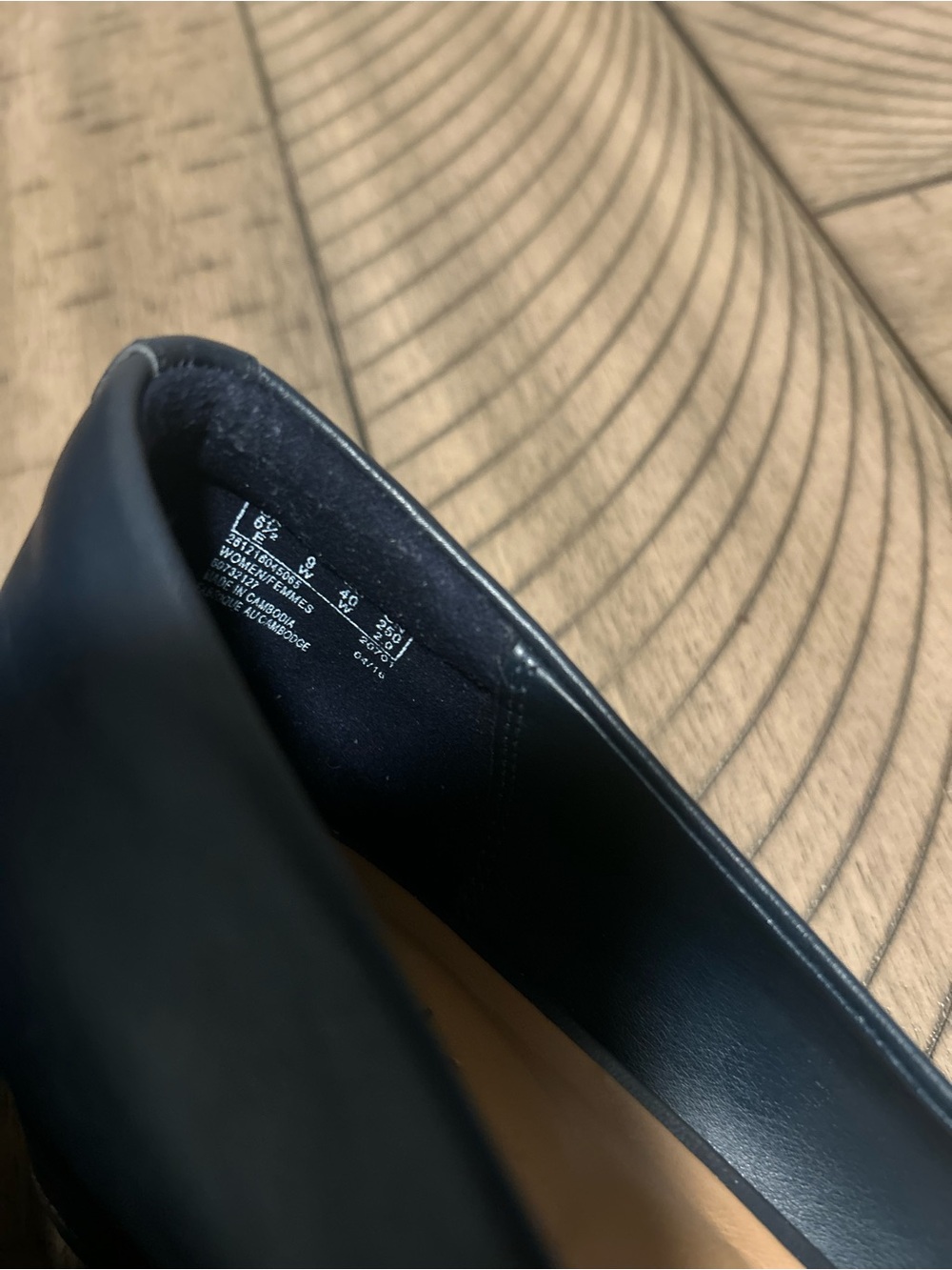 Clarks Navy Round-Toe Leather wedge 9W - Picture 7 of 8